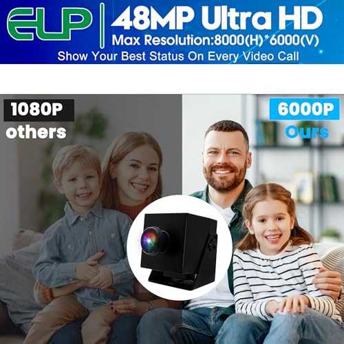 ELP 48MP USB Fisheye Webcam for Computer & Laser Engraver – Side View