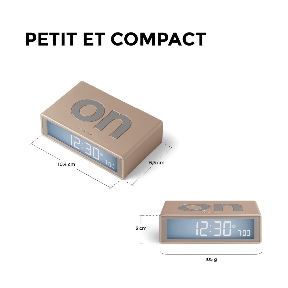 Lexon Flip Plus Reversible LCD Alarm Clock Radio Controlled - Red