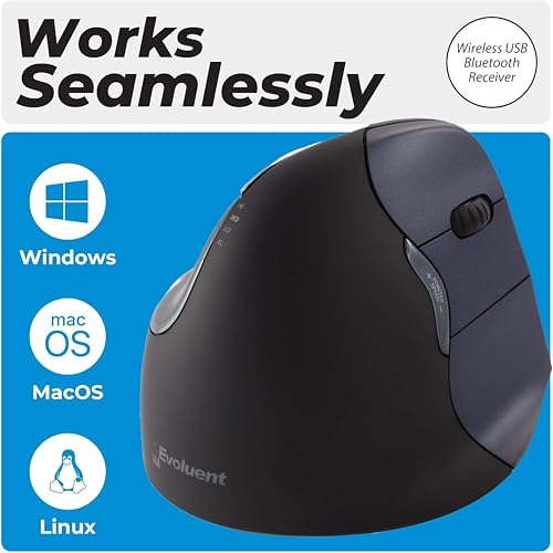 Mouse Vertical: Evoluent VM4RW Wireless Ergonomic Mouse – Close-up Detail