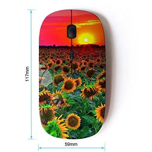 Ergonomic Wireless Mouse: Graphic4You Yellow Sunflower Nano – Side View