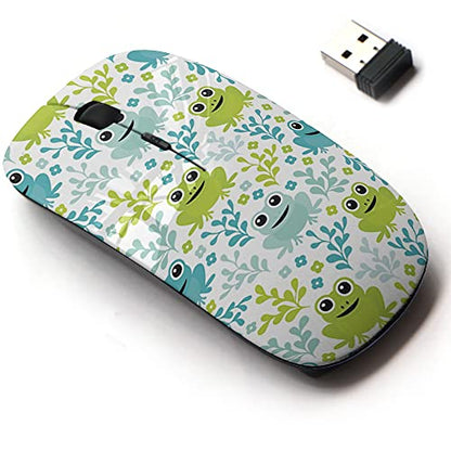 Wireless Mouse: CJCBROES 2.4G Nano Receiver Woodland Design – Front View