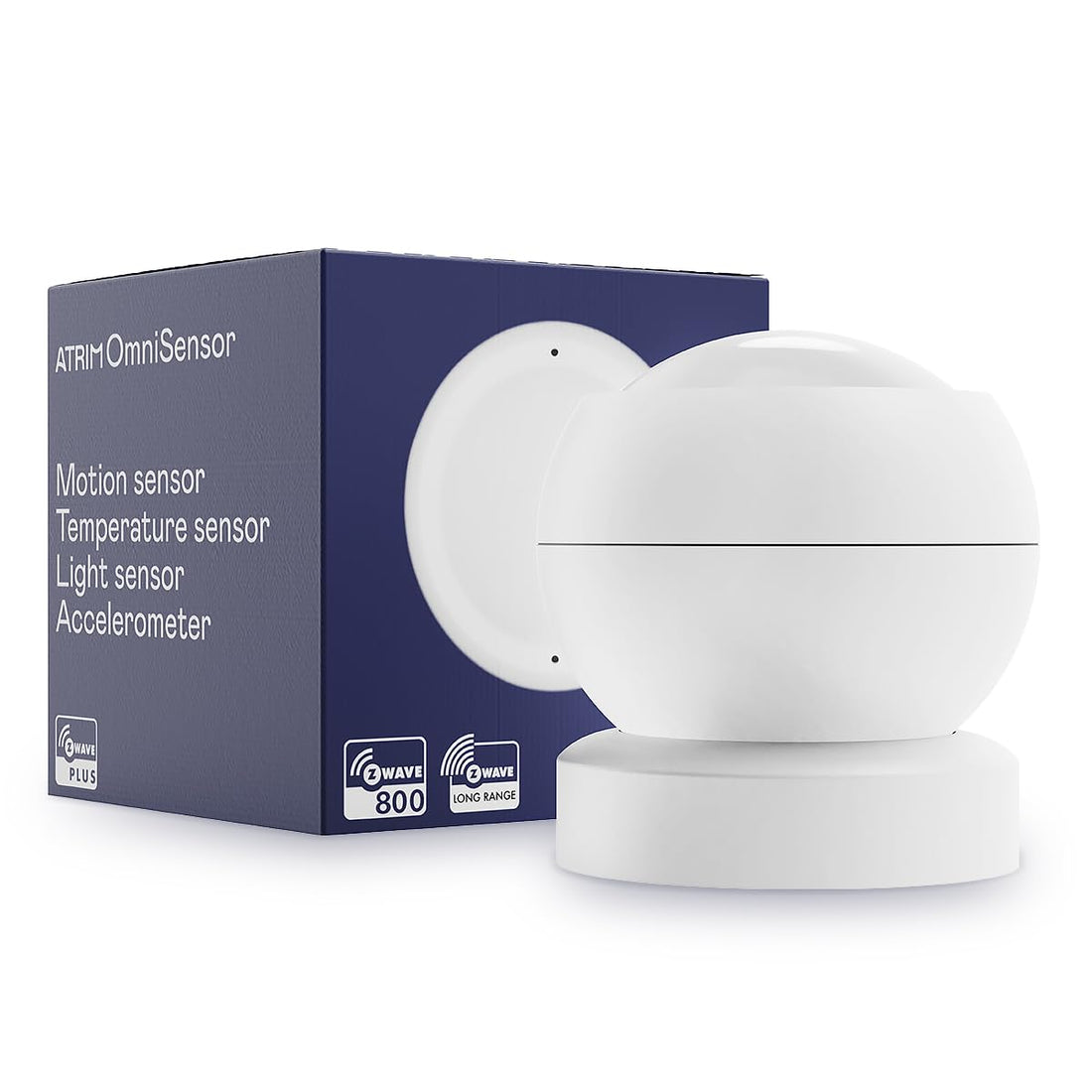 Atrim Z-Wave 800 Series 4-in-1 Multi-Sensor - Smart Home Automation Sensor - Measures Temperature, Motion, Light - White