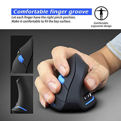 ZLOT Vertical Wireless Mouse: 2.4G USB Optical Ergonomic – In Use
