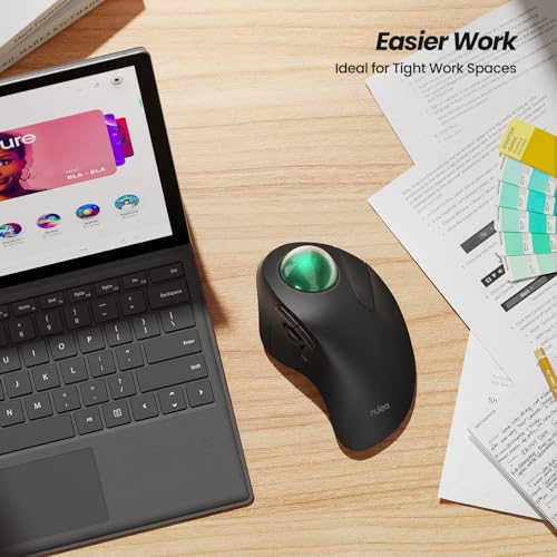 Trackball Mouse: Nulea Wireless Ergonomic Rechargeable – Close-up Detail