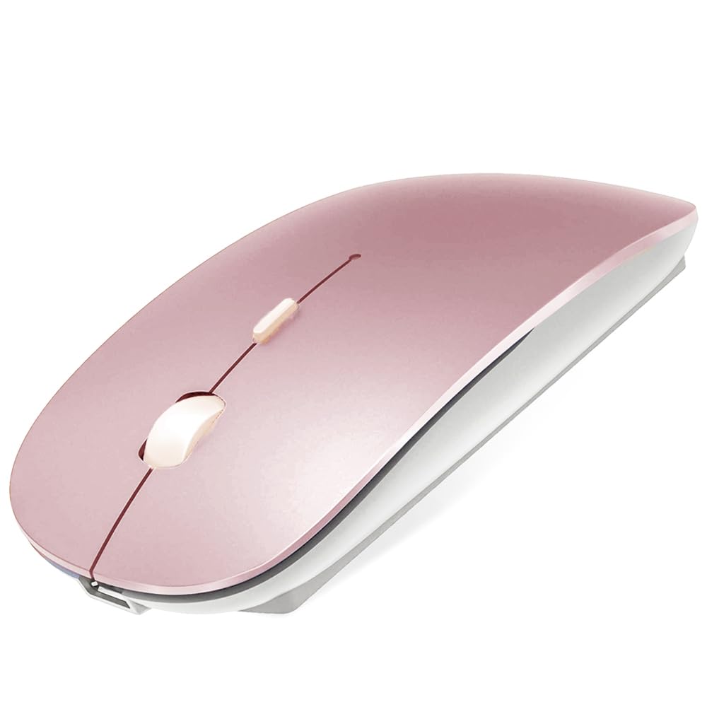 KLO Rechargeable Bluetooth Mouse for MacBook pro/MacBook air/iPad/Laptop/iMac/pc/Notebook, Wireless Mouse for MacBook pro MacBook Air/iMac/Laptop/Notebook/pc(Bluetooth Mouse/Rose Gold)