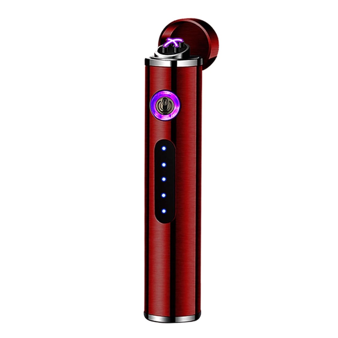 YOZWOO Mini Electric Lighter, Cylindrical Plasma Arc Lighter, USB Electronic Charging Lighter, Touch Ignition Lighter as a Gift.(Brushed Red)