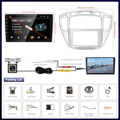Rimoody Car Radio for Toyota Highlander 2000 2001 2002 2003 – Size Reference