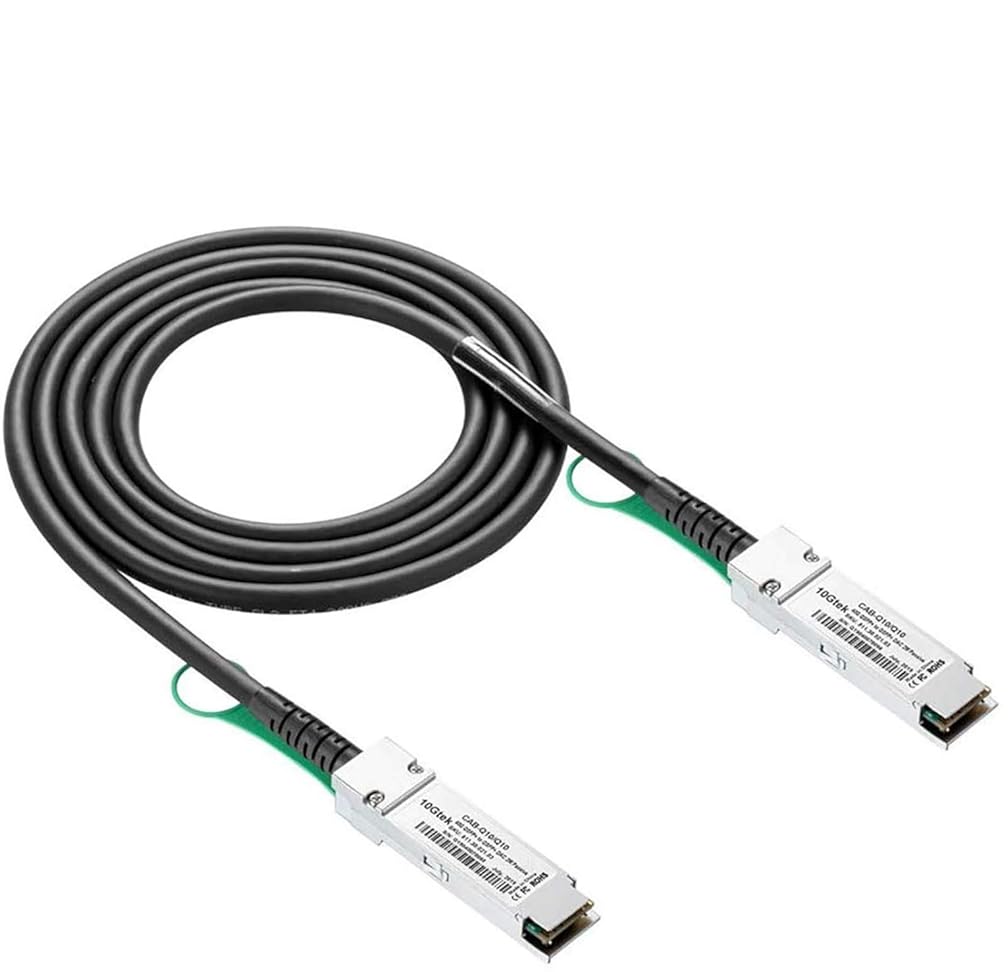 40G QSFP+ DAC Cable - 40GBASE-CR4 Passive Direct Attach Copper Twinax QSFP Cable for Dell Force10 CBL-QSFP-40GE-PASS-1M Devices, 1-Meter(3.3ft)