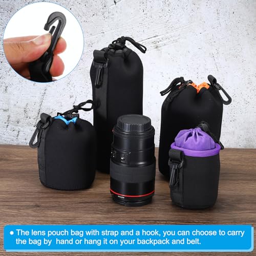 PATIKIL Camera Lens Bag: 2 Pcs 3.7" ID x 7.1" H Drawstring – Packaging