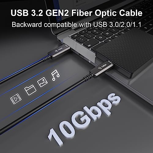 FIBBR Fiber Optic USB3.2 Cable – Close-up Detail
