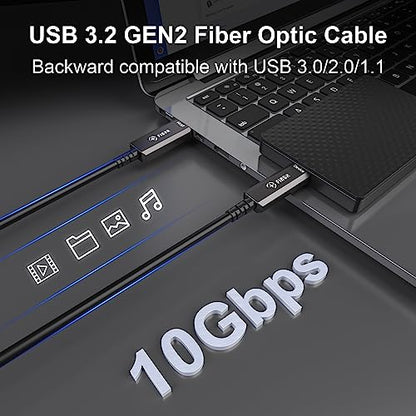 FIBBR Fiber Optic USB3.2 Cable – Close-up Detail