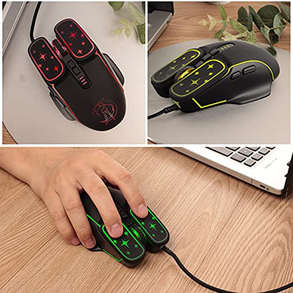 Greshare Gaming Mouse: 4 Colors Backlit Optical Game Mice – Size Reference