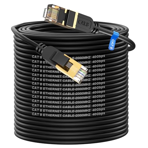Cat 8 Ethernet Cable: 200FT High-Speed Heavy-Duty 26AWG – Front View