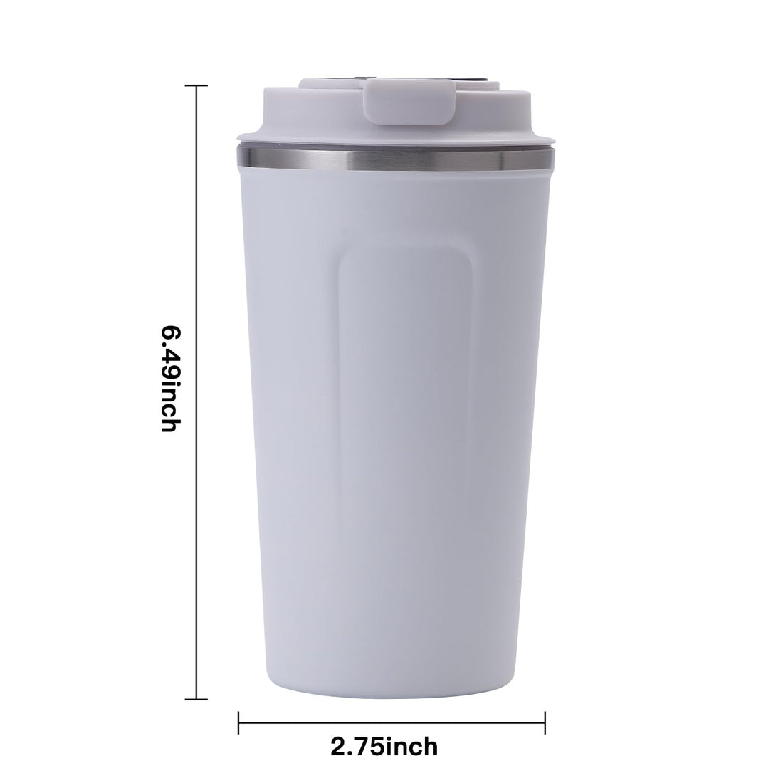 E-AOCJMH 17.2oz Insulated Coffee Mug with Smart LED Temperature Display, Reusable Stainless Steel Coffee Cup Double Wall Vacuum Insulated Water Bottle for Hot and Cold Water Coffee (CWB White)