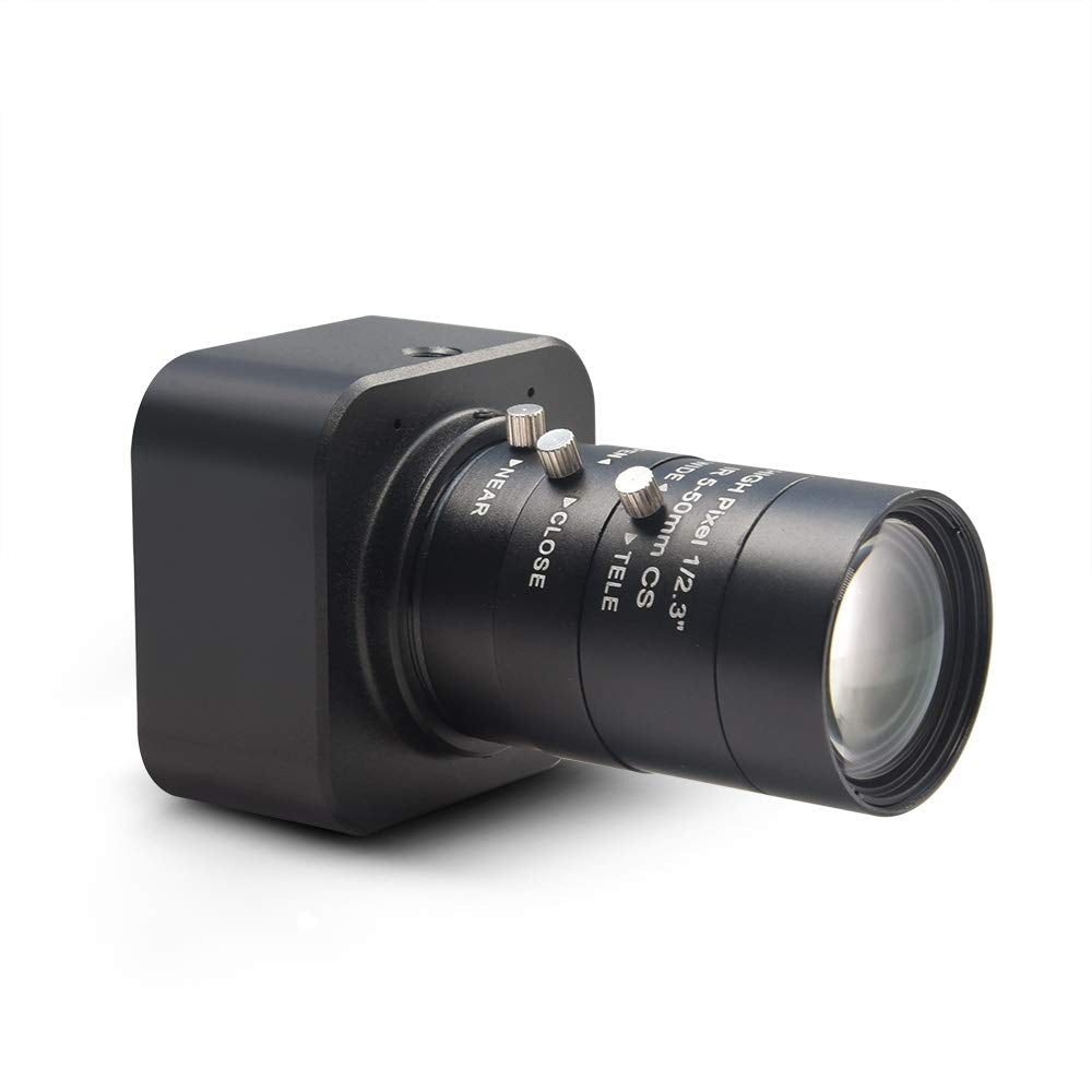MOKOSE HD Webcam USB 3840 x 2160 Digital Industrial Camera with CS-Mount 5-50mm Telephoto Zoom Manual Lens UVC Free Drive