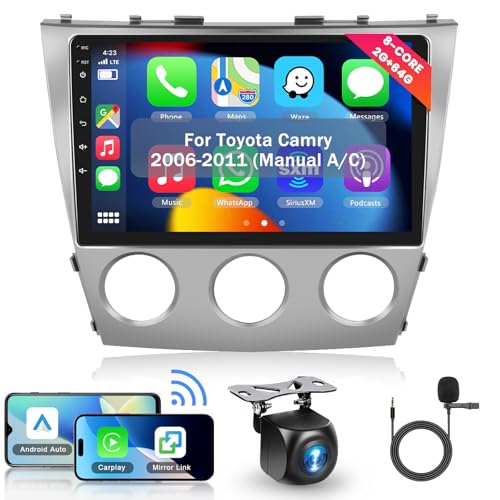 2+64G Car Stereo for Toyota Camry 2006-2011 (Manual A/C) – Front View