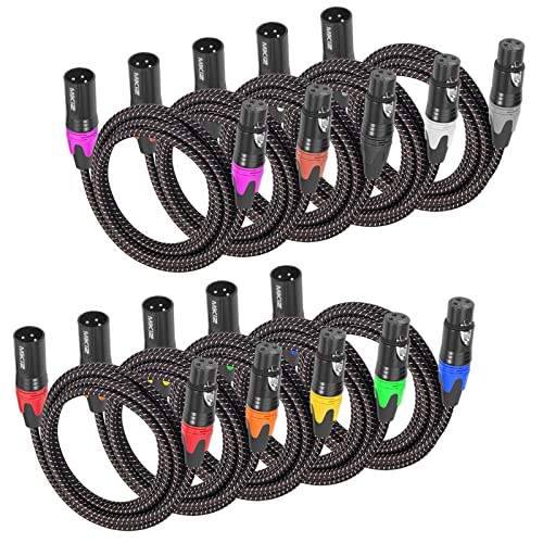 XLR Cable: MIKIZ 6ft Braided Premium XLR Microphone Cable – Front View