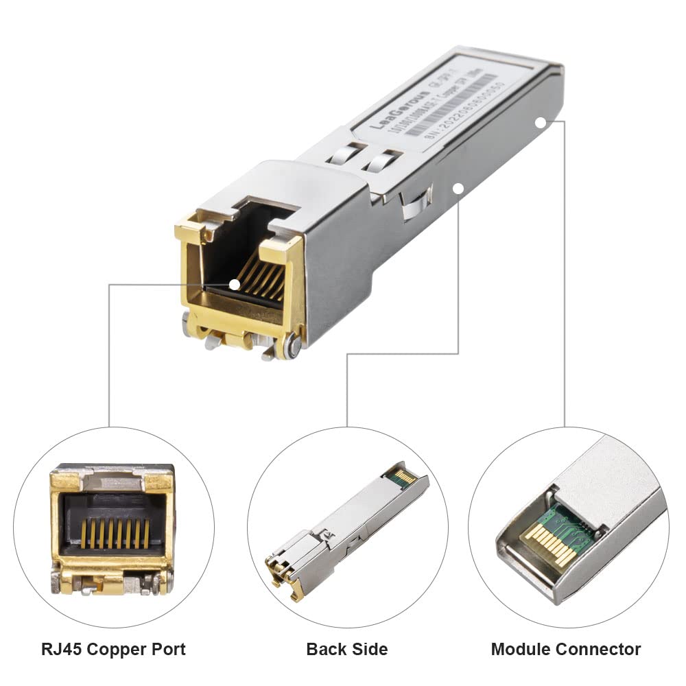 10 PCS SFP Network Transceiver Module, 1.25 Gigabit Single Mode LC 1000BASE-LX SFP 20km (10/100/1000M RJ45)