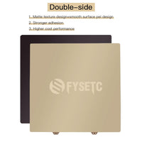 FYSETC 3D Printer Ender 5 Plus JanusBPS Build Plate: 377x370mm/ 14.84X14.56inch Double Sided Gold PEI Powder - Smooth PEI with Bottom Sheet Adhesive Spring Steel Platform Heated Bed Part