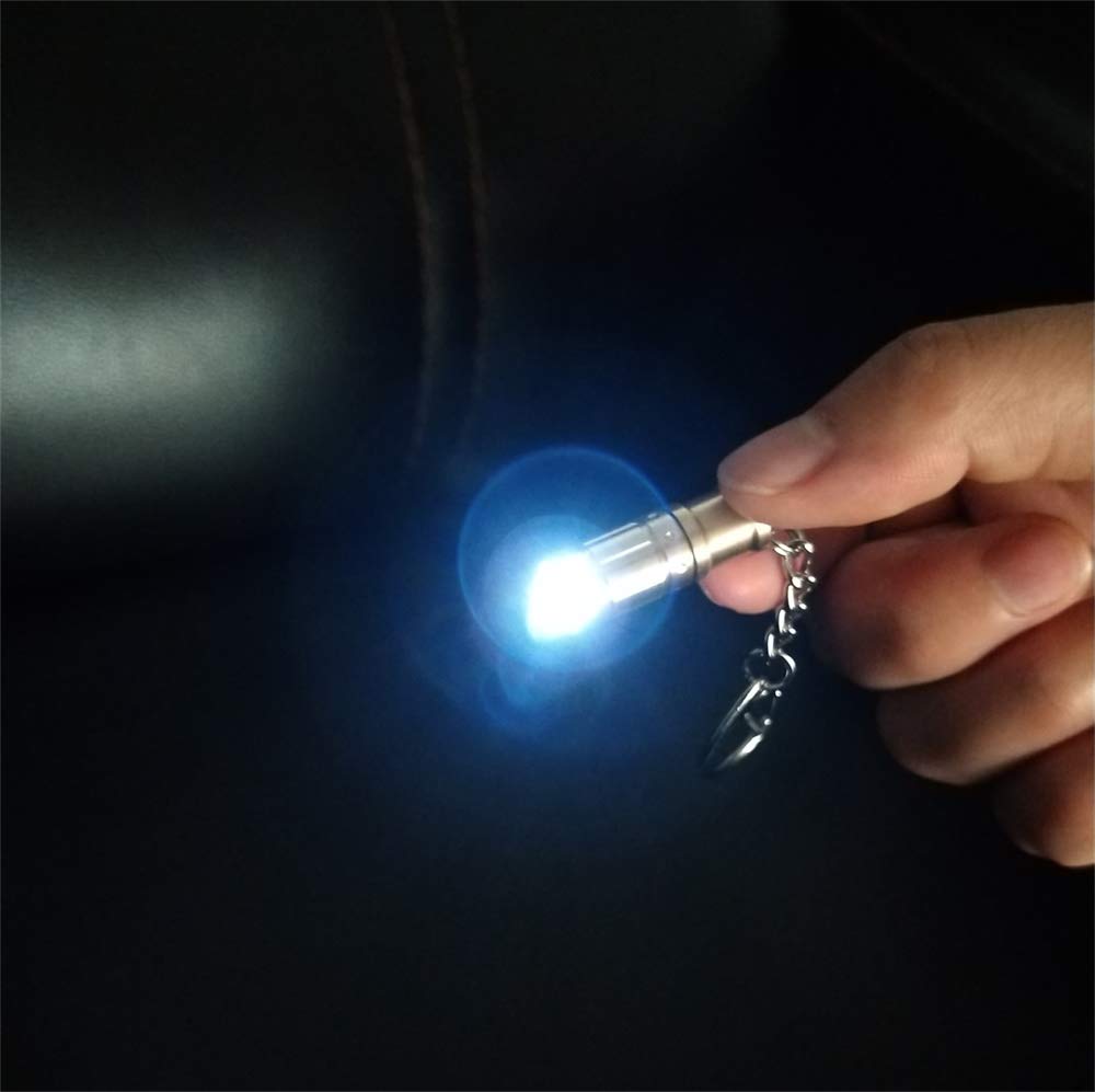 Super Mini Small Tiny Keychain Flashlight, Smallest Bright Key Ring Light Torch for EDC Emergency Dog Walking Sleeping Reading Gift for Student Kids or Parents (e1 copper)