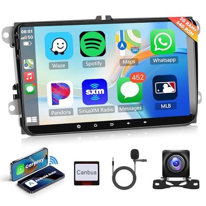 2G+64G 9 Inch Android 13 Car Stereo Radio Carplay for VW – Front View