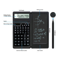 Scientific Calculators for high-School, 10 Digits Digital with Erasable Writing Board Math Calculator for Middle School & College (Solar)