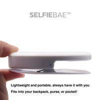 SelfieBae Clip On Rechargeable LED Selfie Light Ring 3 Light Modes Portable for iPhone Android Smart Phone iPad Tablet or Mirror (White)