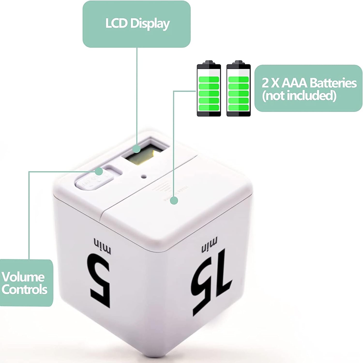 Cube Timer , Gravity Sensor Flip Timer ,Cube Countdown Timer 5-15-25-45 Minutes for Time Management