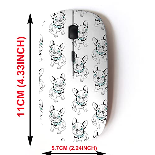 Wireless Mouse: 2.4G French Bulldog Pattern Design – Side View