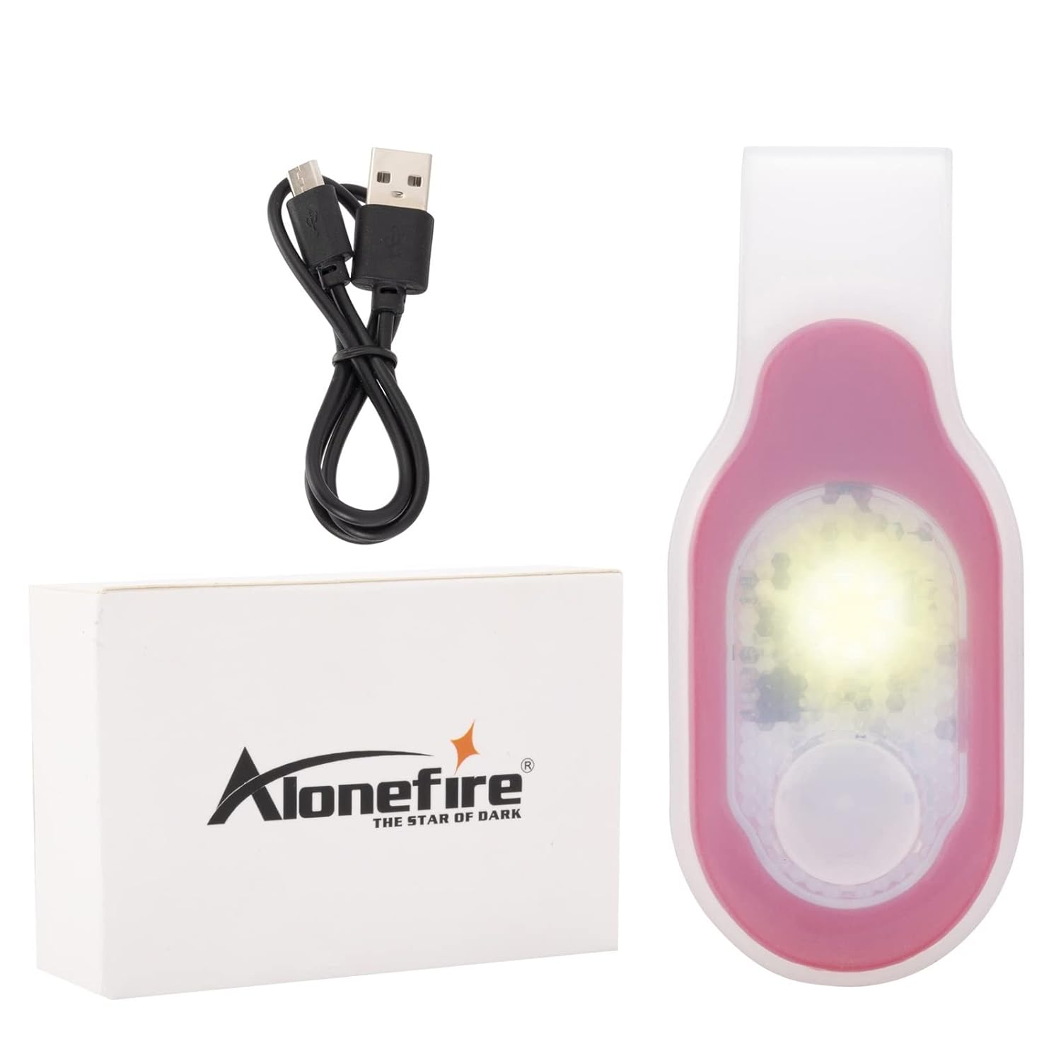ALONEFIRE PL500 Nursing Night Light Clip on Flashlight USB Rechargeable Magnetic Nursing Light 3 Modes for Nurses Night Shift, Shirt, Badge with Keychain Light, Built-in Battery (Red_Warm Light)