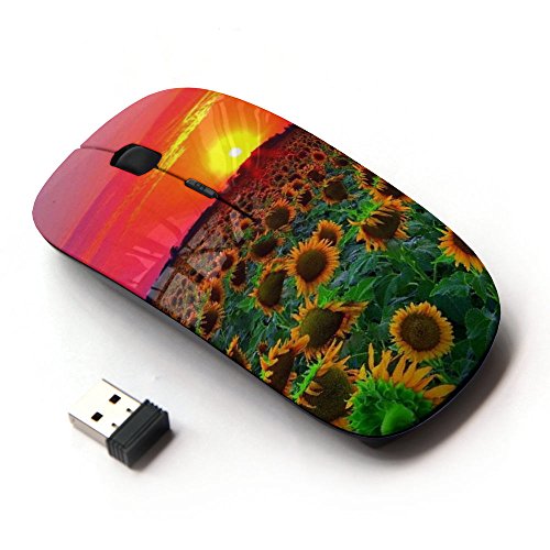 Ergonomic Wireless Mouse: Graphic4You Yellow Sunflower Nano – Front View