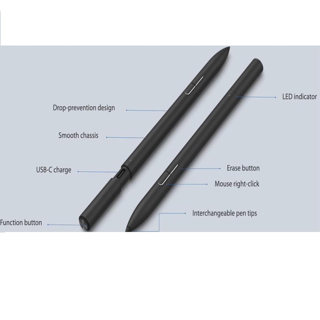 Stylus Digital Pen 2.0 for Asus SA203H Stylus Compatible with Asus ZenBook and VivoBook Slate, Black, Pen Only