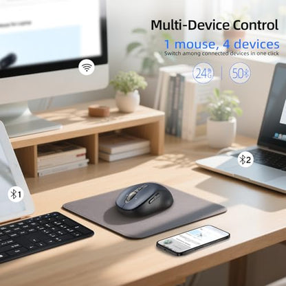 Bluetooth Mouse: Wireless Ergonomic Computer Mouse – Side View