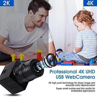 Camera Webcam: IFWATER 4K USB Camera 2.8-12mm 4X Varifocal – Side View