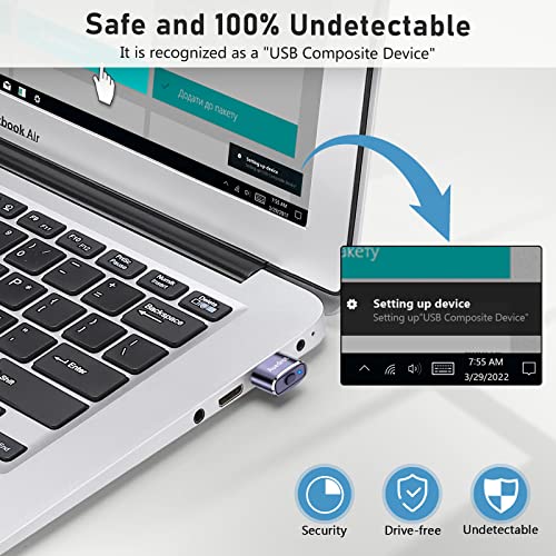Auedrot Mouse Jiggler: Undetectable Metal USB Mouse Mover – Close-up Detail