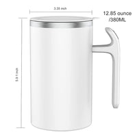 Automatic Electric Mixing Coffee Mug, Auto Self Stainless Steel Stirring Cup for Coffee, Milk, Cocoa and Other Beverages (White)