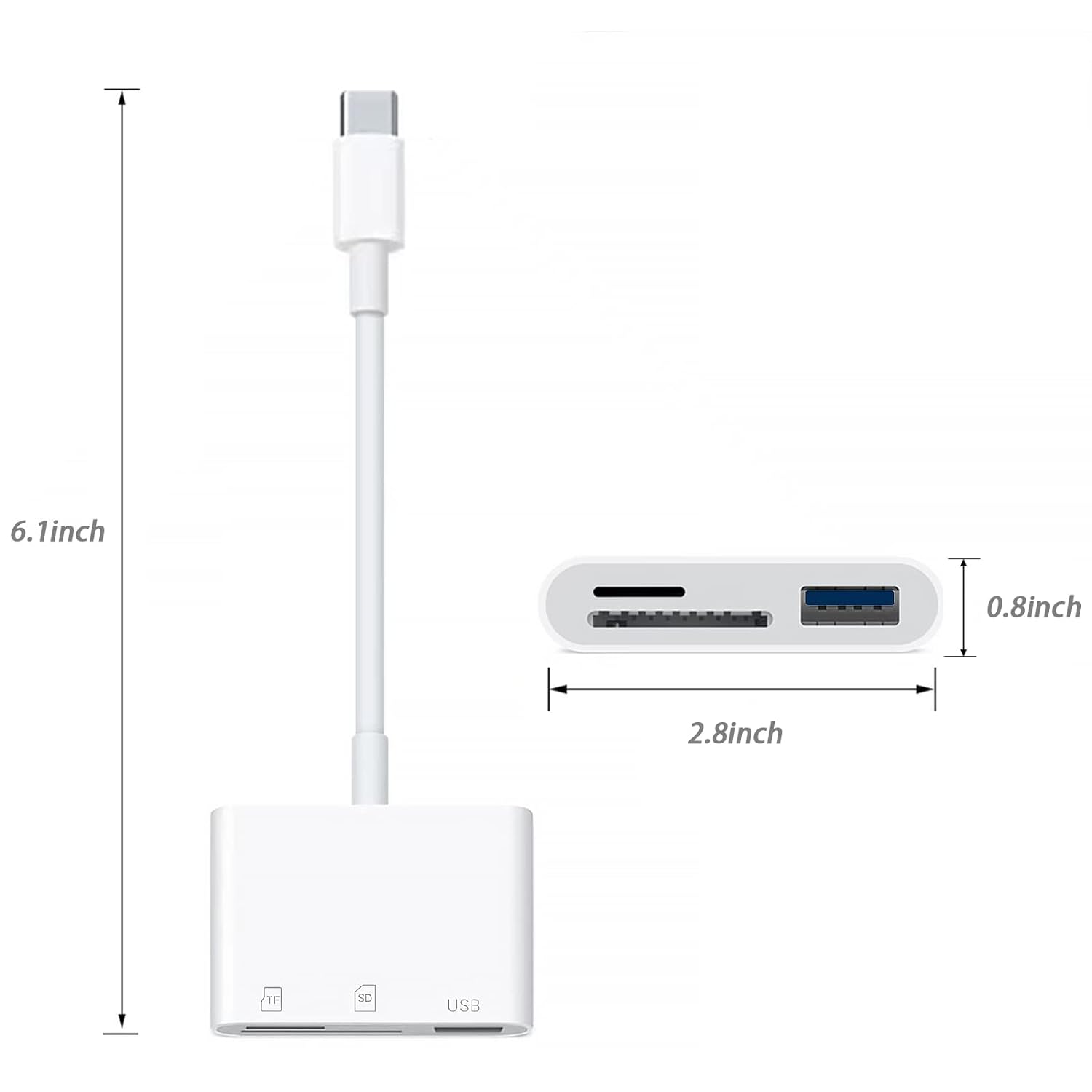 USB C to SD Card, Micro SD Memory Card Reader, Type C to SD Card Reader Adapter for iphone15 MacBook Camera Android Windows Linux and Other Type C Device