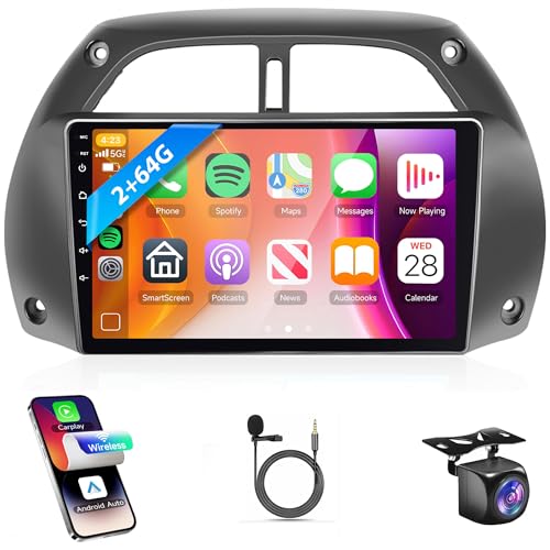 2G+64G Car Radio for Toyota RAV4 2001-2006 – Front View