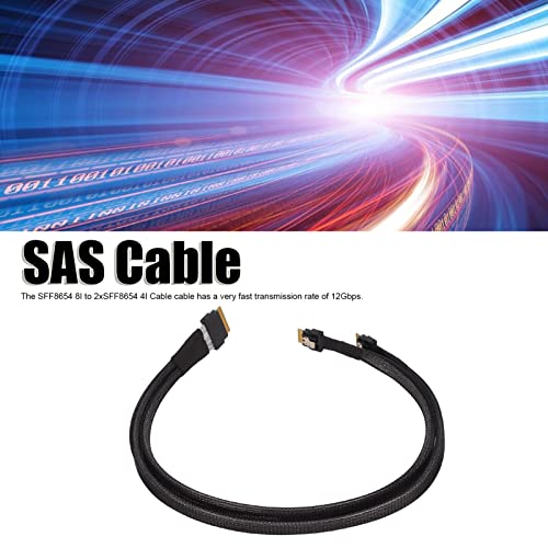 SAS Slim: Host Slim SAS 4.0 SFF-8654 8i 76Pin to Dual Slim – Side View