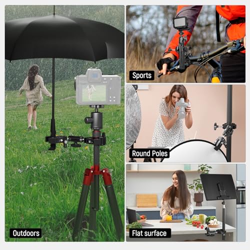 NEEWER Double Super Clamp Camera Mount with Magic Arm – Back View