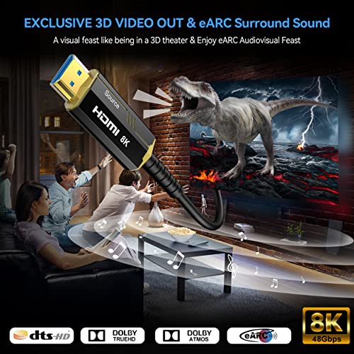 8K Fiber Optic HDMI Cables: DGHUMEN 20ft 48Gbps Ultra High – Side View