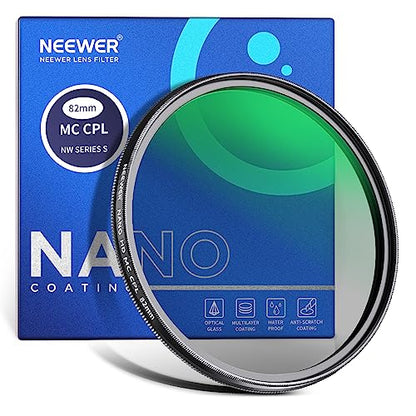 NEEWER 82mm Polarizer Filter: 24 Layer Multi Resistant Nano – Front View