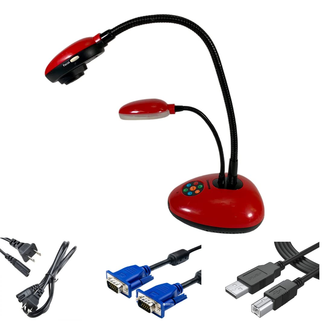 Lumens Document Camera Presenter Digital Red/Black Portable DC153 Ladibug