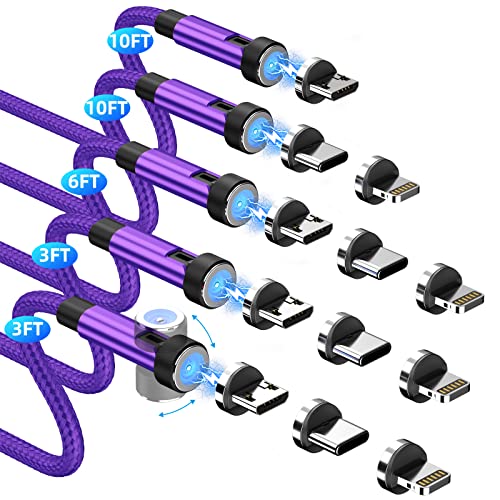 Magnetic Cable: 5-Pack 3-in-1 Magnetic Phone Charger 360 – Front View