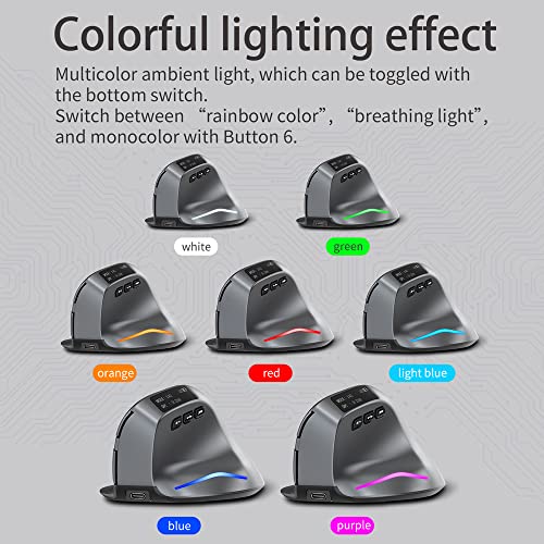 Mouse Zelotes: Zelotes Bluetooth Wireless Mouse with – Back View