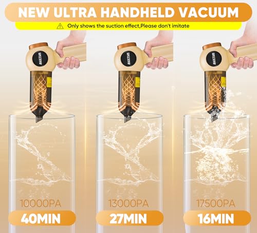 Car Auxtur: AUXTUR Handheld Vacuum Cleaner Cordless 18000PA – Side View