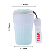 13.5oz Insulated Coffee Mug, Reusable Stainless Steel Water Bottles with Straw Lid, Double Wall Vacuum Insulated Water Bottle for Hot and Cold Water Coffee (WB green)