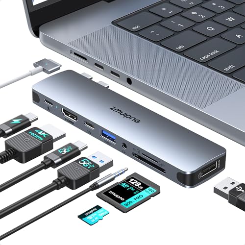 MacBook Hub: USB-C Hub Adapter for MacBook Pro Air 2022-2019 – Front View