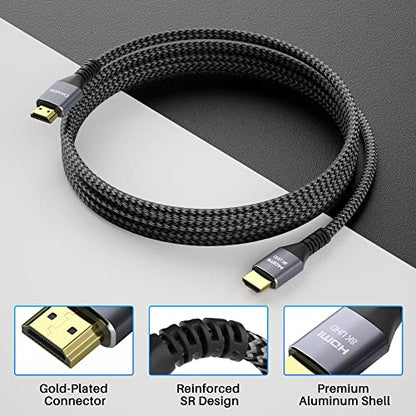 HDMI Cable 2ft: Certified 8K Cable 2-Pack 48Gbps Ultra HD – Side View