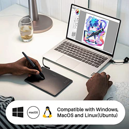 Tablet Drawing: HUION Inspiroy H430P Graphic Tablet with – Side View